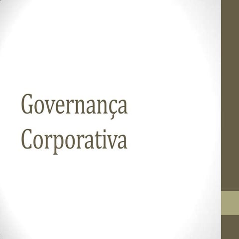 Governança corporativa   aula 1