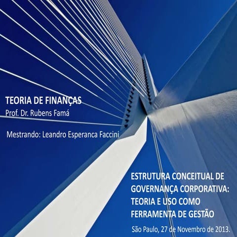 Teoria da Governança Corporativa | PPTX