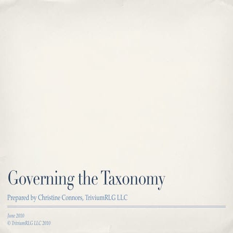 Taxonomy Governance