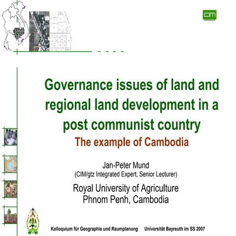 Governance Issues Of Land In Cambodia Small