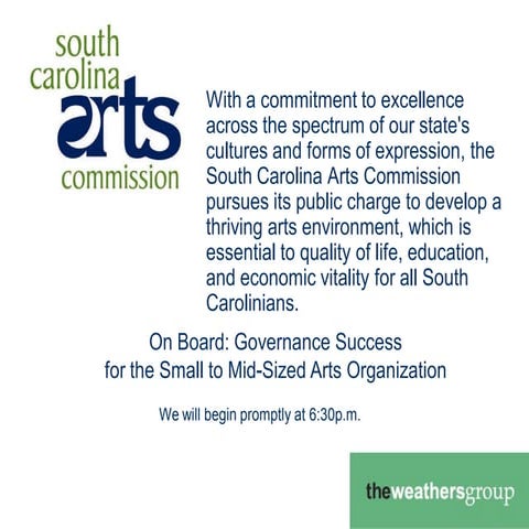 Governance Success for Arts Organizations
