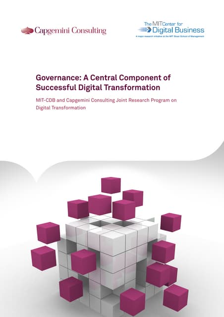 Governance:  a central component of successful digital transformation