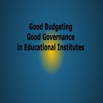 Governance and budgeting