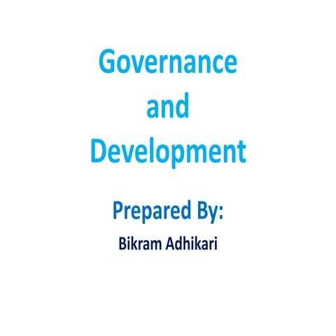 Governance and development