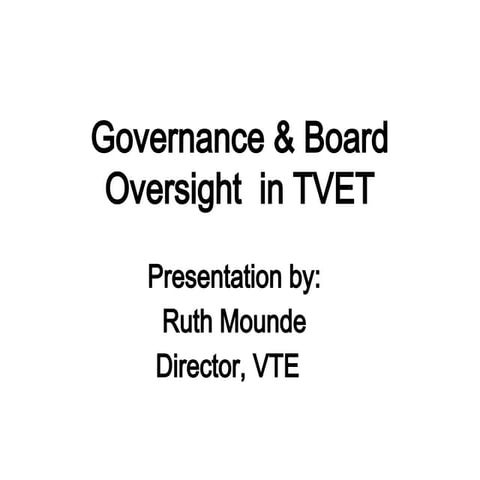 GOVERNANCE BOARD AND COUNCIL OVERSIGHT ROLE | PPTX