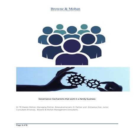 Governance mechanisms that work in a family business
