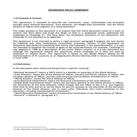 Governance policy agreement