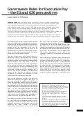 Governance Rules For Executive Pay – The EU and G20 Perspectives By Leonardo Sforza