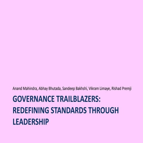 Governance Trailblazers - Redefining Standards Through Leadership | PDF