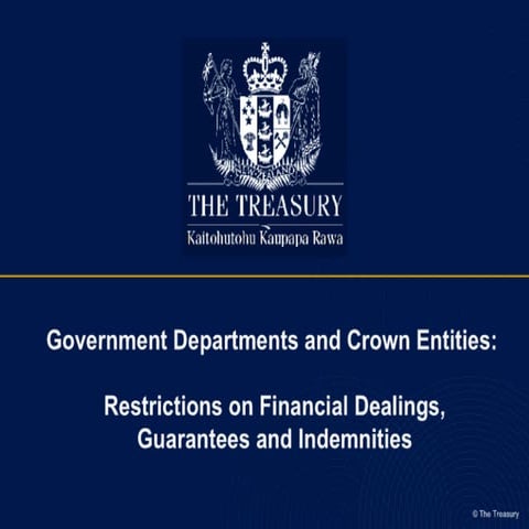 Government Departments And Crown Entities   Restrictions On Financial Dealing...
