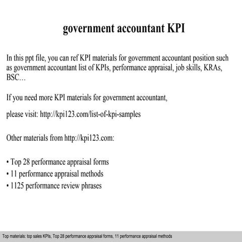 Government accountant kpi | PPT