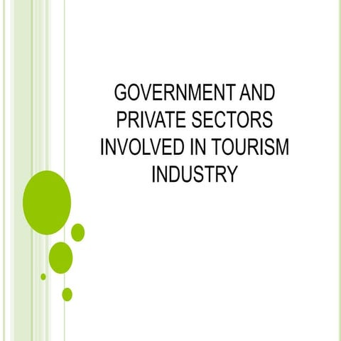 Government and Private Sectors Involved in Tourism Industry (Philippines)