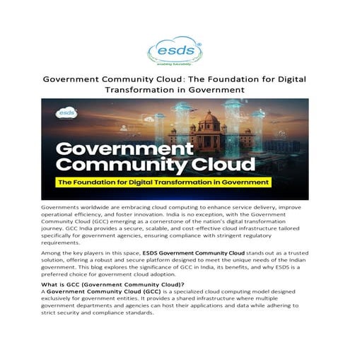 Government Community Cloud The Foundation for Digital Transformation in Gover...