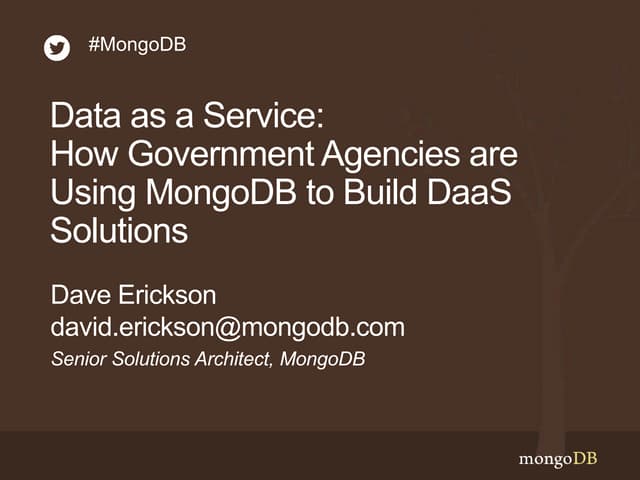 How Government Agencies are Using MongoDB to Build Data as a Service Solutions