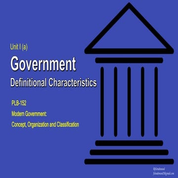 Government: Its meaning and types