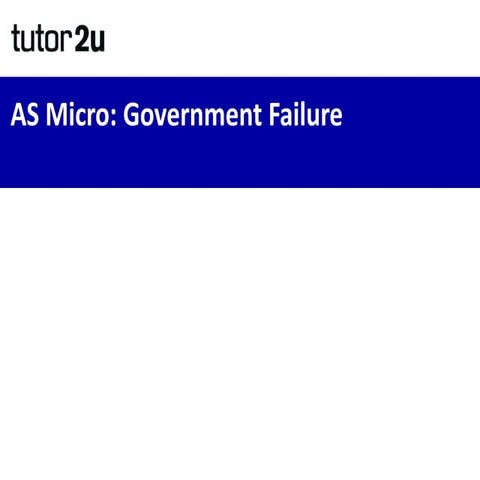 Government Failure (AS Micro)