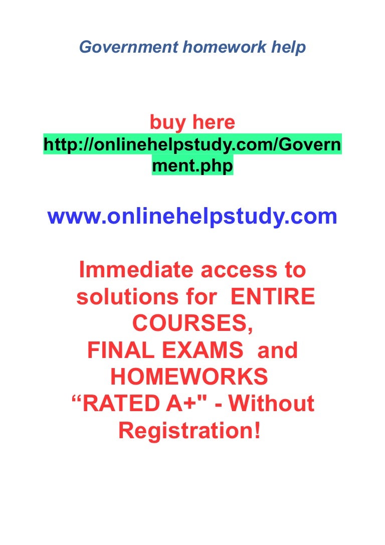 Federal Government - HOMEWORK HELP homework help government