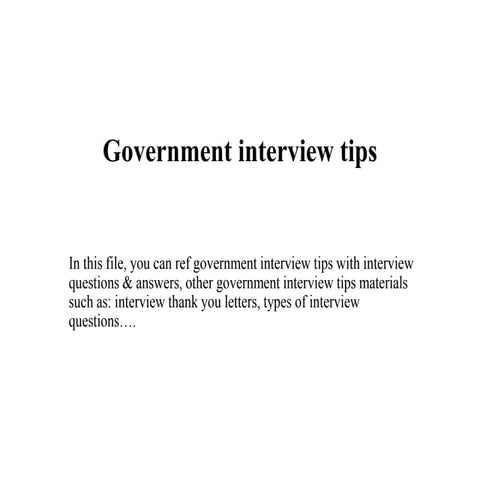 Government interview tips