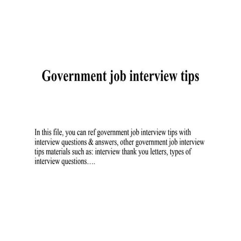 Government job interview tips
