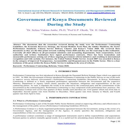 4 factors affecting implementation of performance contract | PDF