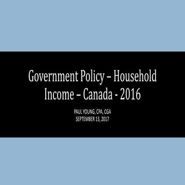 Government policy -  Household Income - Canada - 2016