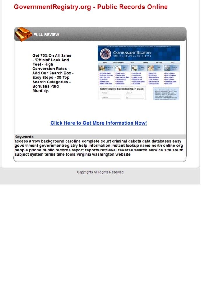 Government Registry.Org Public Records Online