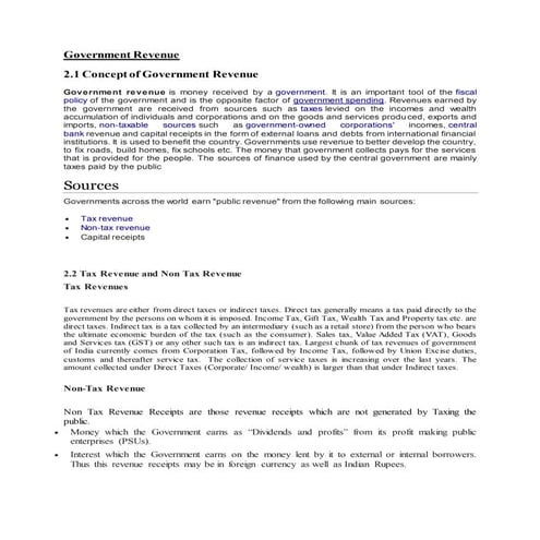 Government revenue(Public Fiscal Administration)