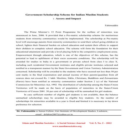 Government scholarship scheme