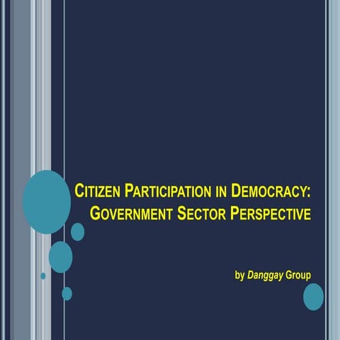 Government sector on Participation