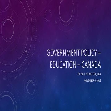 Government Policy - Education - Canada 