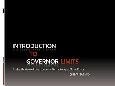 Governor limits