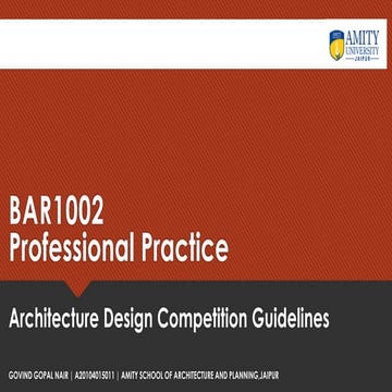 Council of Architecture | Architecture Design Competition Guidelines