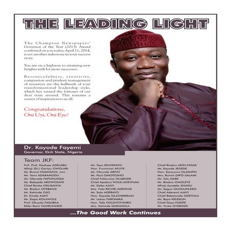 Champion Newspapers' Governor of the year