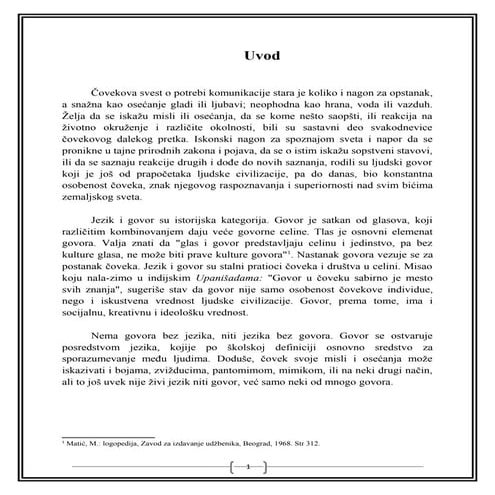 Govor i jezik | PDF