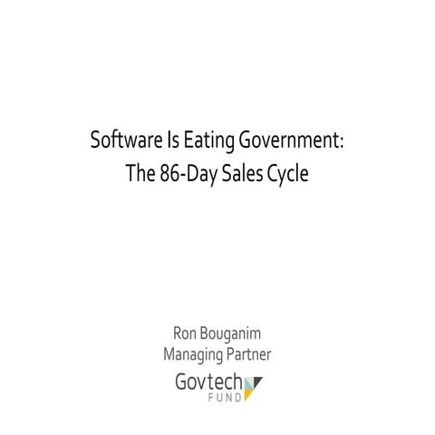 [PreMoney SF 2015] Govtech Fund >> Ron Bouganim, "Out With The Old, In With T...