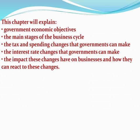 Government economic objective and policies