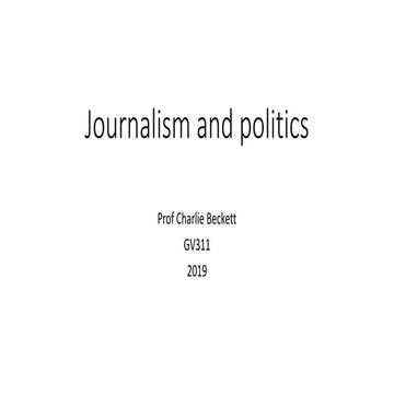 Govt journalism and politics lecture 2019