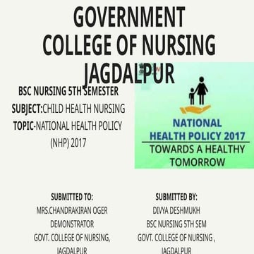 National health policy 2017 | PPTX