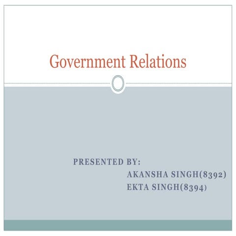 Govt relations