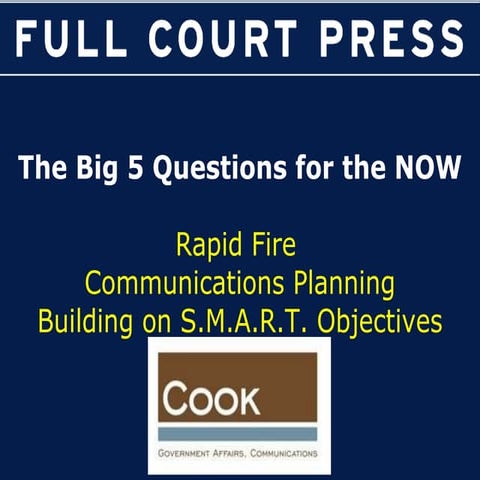 Goyette FCP Cook session 2 - Rapid Fire Comm Planning