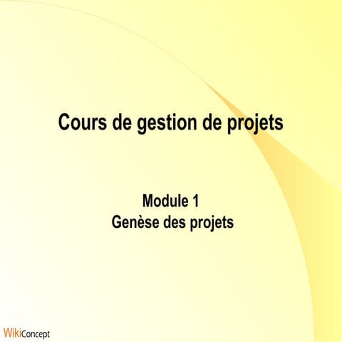 Gp 01 Genèse Des Projets | PPT