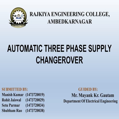 AUTOMATIC THREE PHASE SUPPLY CHANGOVER