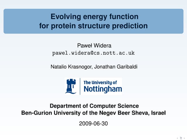 A Genetic Programming Challenge: Evolving the Energy Function for Protein Str...