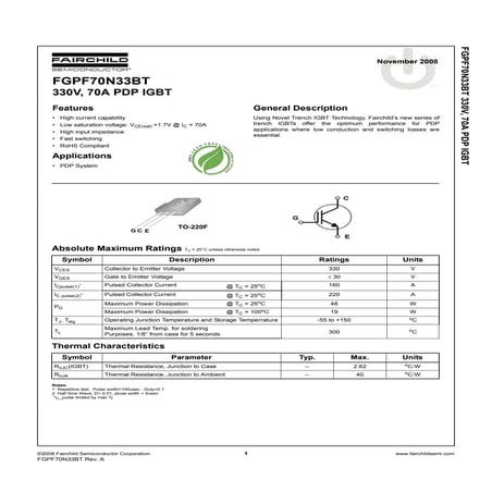 Original IGTB GP70N33TBM-A GP70N33 70N33 TO-220F New IXYS