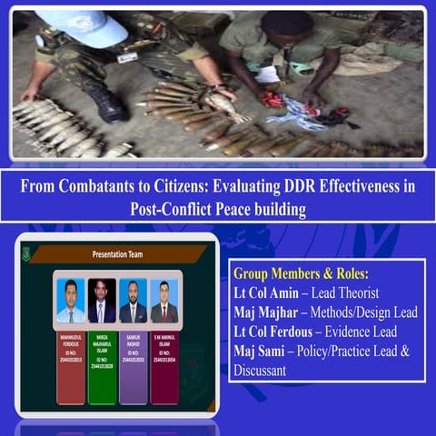From Combatants to Citizens: Evaluating DDR Effectiveness in Post ...