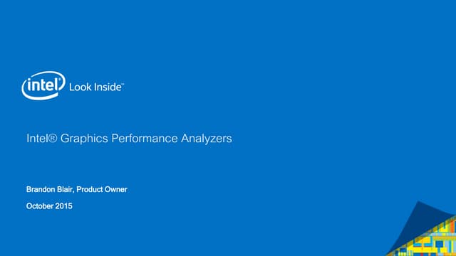 Intel® Graphics Performance Analyzers