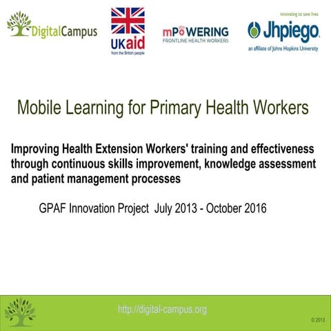 Mobile Learning for Primary Health Workers - Content and Projects