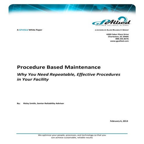 Procedure Based Maintenance White Paper