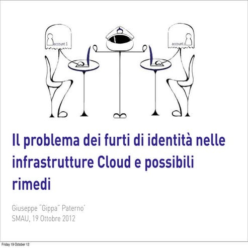 Il problema dei furti di identita' nelle infrastrutture Cloud e possibili rimedi