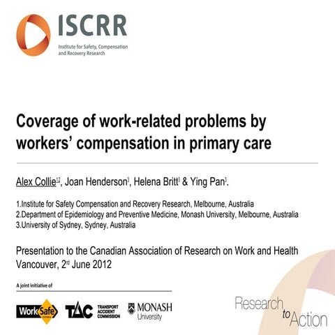 GP coverage of workers compensation in Australia | PPT